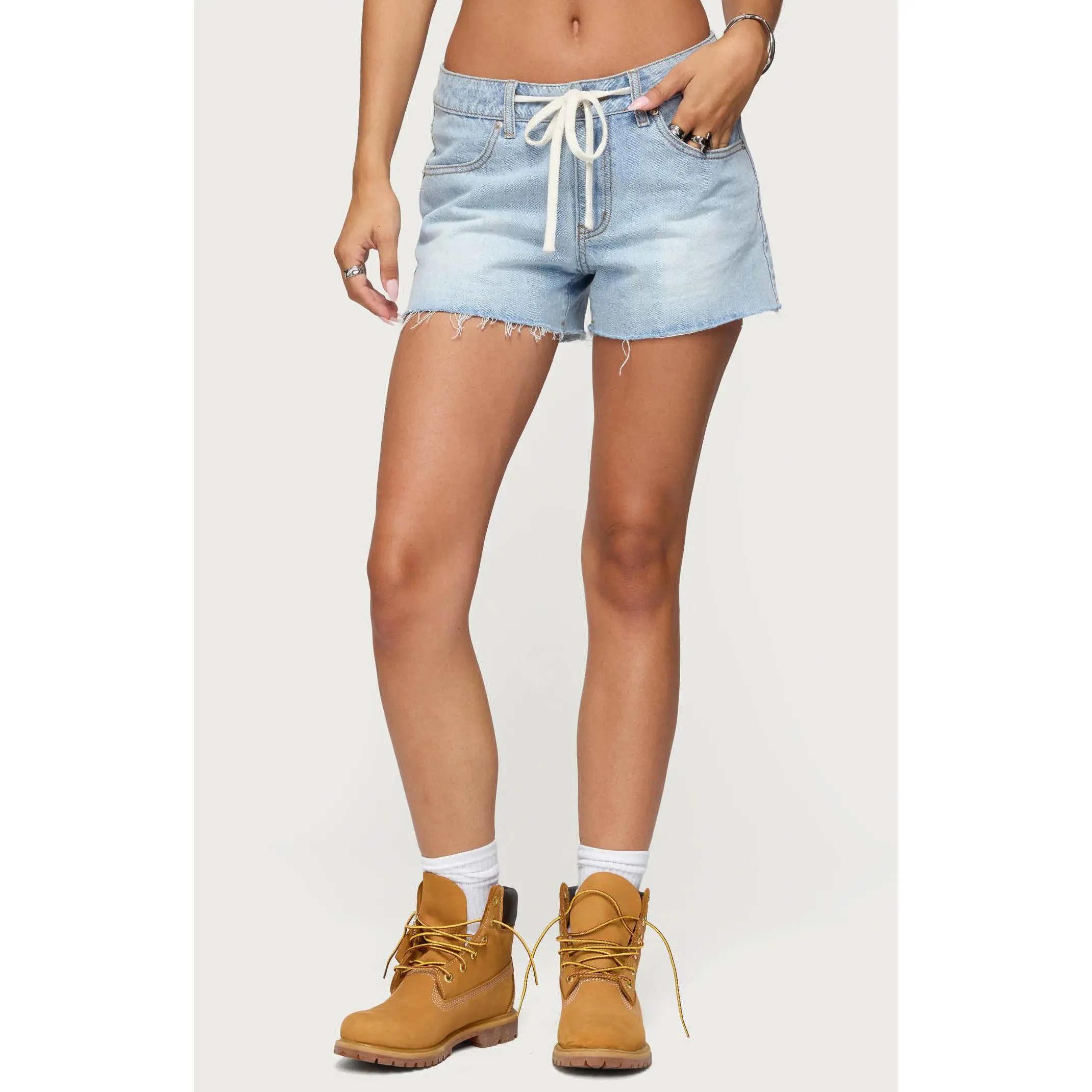 Edikted Women's Milla Low Rise Denim Shorts