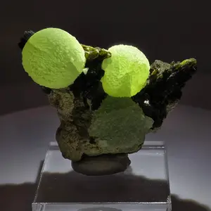 Prehnite and Epidote, Rich Dark Green with Lime Color Combo Mineral