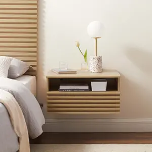 Modway Render Wall-Mount Nightstand in Oak