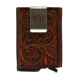 3D Belt® Men's Leather Logo Tooled Brown Smart Wallet D250002602