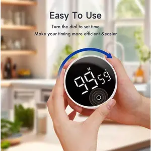 Magnetic Digital Kitchen Timer - Large Screen Loud Alarm Visual Timer for Baking, Gym & Seniors