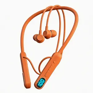 Wireless Bluetooth Neckband Headphones - Electronic Stereo In-Ear Earbuds with LED Power Display, ENC Noise Cancellation, Durable Sweatproof Design, Stable Connection, Long Standby, Smart Voice Assistant for Sports Running, Hand-Free Use with ,Intelligent