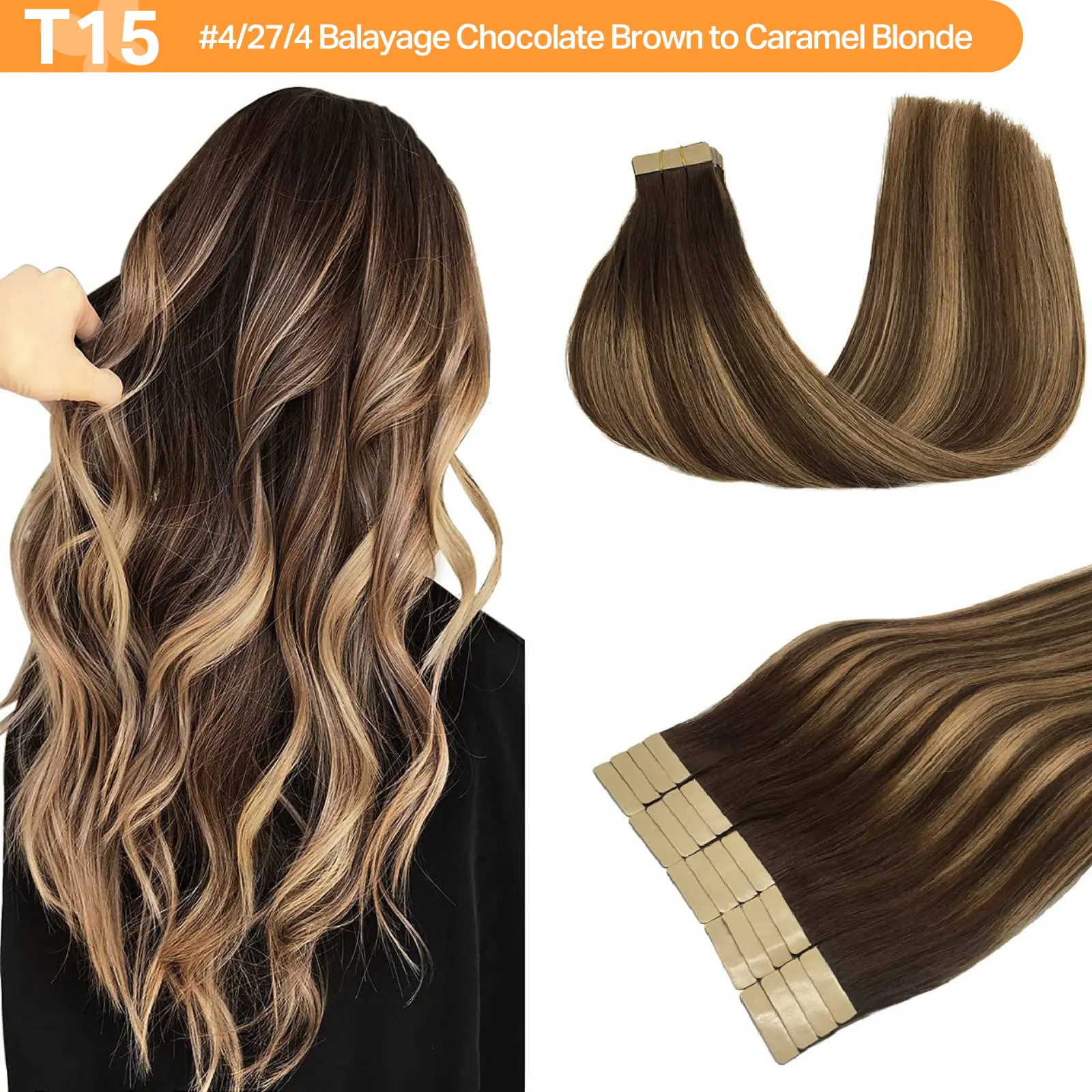 #(T4/27)P4 Chocolate Brown to Caramel Blonde