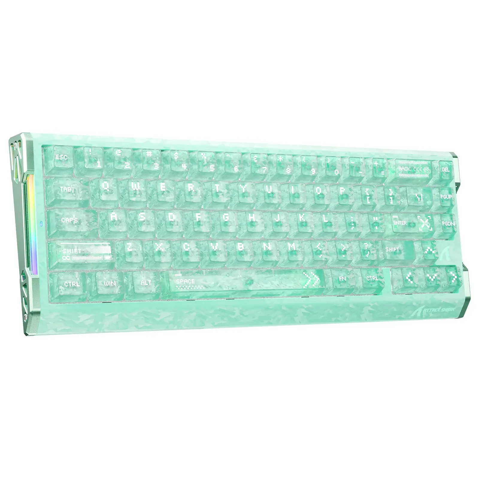 ATTACK SHARK R68HE 60% Wired Rapid Trigger 8K Mechanical RGB Gaming Keyboard with 0.005mm Accuracy,0.08ms Latency,256K Scan,Hall Effect Magnetic Switch,Carbon Fiber+CNC Aluminum Alloy for PC FPS Light Up Keyboard Pc Accessories Gaming