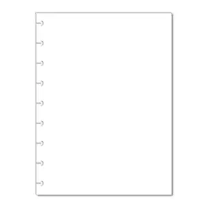 White Blank Notes Refill Pages fits 9-Disc Medium Size Planners, Notes Refills, Pre-punched Happy Planner Inserts (Blank, White)