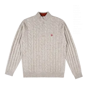 RAIDY BOER wool blended cable design sweater with quarter zip high neck pullover knitted sweater for men classic fit tiktok shop deals