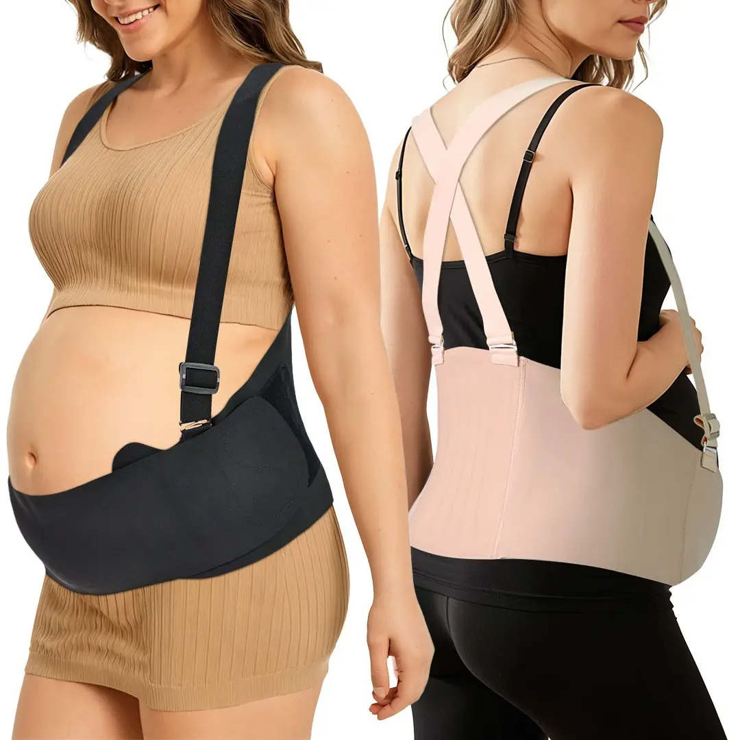 Breathable Pregnant Belly Band, Comfortable Under Clothes, Nylon & Lycra Material, Adjustable Pregnancy Waistband with Back Support Strap, Maternity Belly Band, Pregnancy Belly Belt