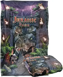 Jurassic Park Welcome to The Park Silky Touch Super Soft Throw Blanket 36" x 58"