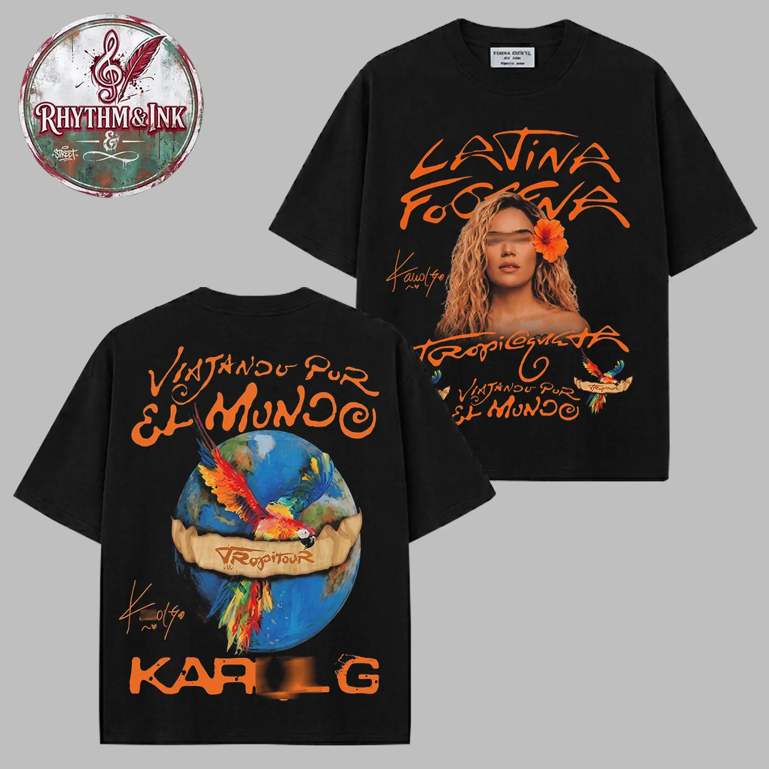 Tropitour 2026 V3 Concert Merch Premium Cotton T-Shirt, Viajando Por El Mundo Double-Sided Graphic Tee, Latin Pop Music Tour Shirt, Tropical Parrot Vintage Streetwear, World Tour Fan Gift, Music Festival Tee