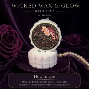 Wicked Wax & Glow 2.5 oz Bath Bomb | Handmade Scented Bath Fizzy | Small Batch Self-Care Soak | Fizzy, Fun & Wicked