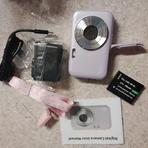 Summer Release | CAMKORY Portable Pocket Vlogging Camera with 32GB SD Card & Wrist Strap, Self Timer, Anti-Shake, 16X Digital Zoom, FHD 1080P Point & Shoot Camera for Daily Photography, Perfect Holiday Gift for Adults, Teens & Kids【Light Pink】