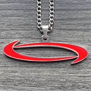 Red Opium 00 Necklace - 1.25" Mirror Polished Stainless Steel Carti Pendant with Red Enamel & Laser Cut Design - Hypoallergenic & Rust Resistant Chain Ken Carson Destroy Lonely Free Gift Included