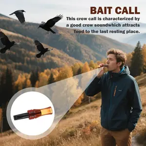 Crow Whistle Lure Call, Whistle Mouthpiece, Compact Design, Realistic Crow Sound Bird Caller, Mimicry Raven Attraction Device, Wildlife Hunting Aid, Outdoor Gear