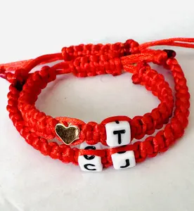 Macrame Initial Bracelets, Adjustable Sliding Knot Bracelets,Fashion Costume Jewelry Bracelets, Stylish Women's Accessory for Daily Wear