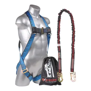 Kstrong 3-Point Full Body Harness w/6Ft Internal Shock Absorbing Lanyard