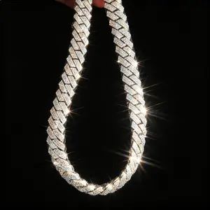 Zircon Cuban Necklace, 1-42 Length Hip Hop Men's Fashion Costume Jewelry for European Style, Cuban Necklace Necklaces