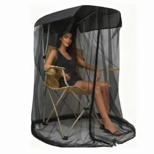 Outdoor Chair Mosquito Net Cover, Waterproof UV-Protective Light Tent with Dual Zipper Anti-Insect Barrier, Easy-Cleaning Design for Camping, Patio Use, Fits Most Folding Fishing Chairs, Space-Saving for Small Room,summervibes