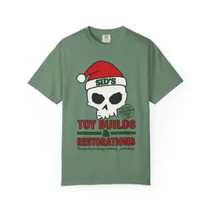SID'S TOY BUILDS - Sid Toy Story Christmas Holiday Casual Cotton Fabric Menswear T-Shirt - Soft Comfort Colors Graphic Tee
