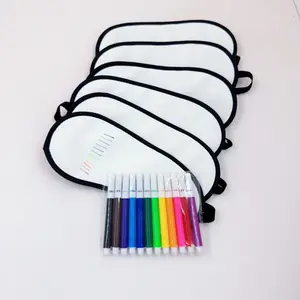 DIY Eye Mask Set Party Supplies Kit, Sleepover Decorations Pajama Party Gifts, Soft Light Blocking Masks with 12 Color Markers, Halloween, Party Accessories