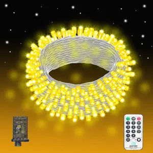 Fairy String Lights, 180ft 500 LED, Christmas Light, 8 Modes  Decoration Twinkle Light with Remote Dimmable Timer for Garden, Wedding, Party, Outdoor, Indoor, Warm White