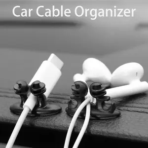 Car Cable Management Clips, Universal Fit for iPhone & Android Charging Cables, Adhesive Car Organizer Tool for All Vehicles