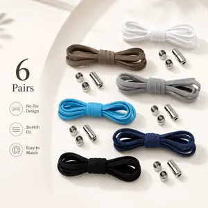 No-Tie Elastic Footwear Shoelaces - Quick, Easy Locking Fit Polyester Silk Shoelaces for Adults No-Tie Elastic Footwear Shoelaces - Quick, Easy Locking Fit Polyester Silk Shoelaces for Adults