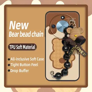 Back Cover protective case Phone Case For Honor X50 Simplicity Black pearl pendant cute Anti-knock Waterproof silicone soft case Dirt-resistant Cartoon Skin-friendly feel