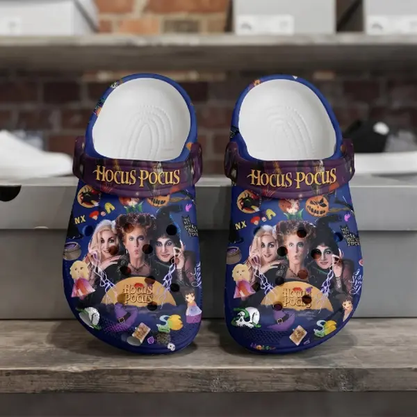 (No Box) Enchanted Witch Clogs, Halloween Magic Graphic Shoes, Comfortable Slip On Footwear