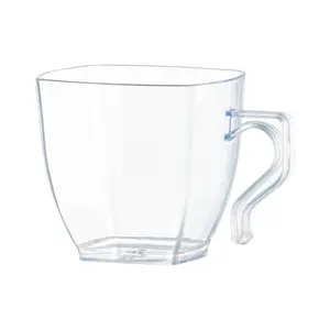 2 oz. Clear Square Plastic Mini Coffee Tea Cups