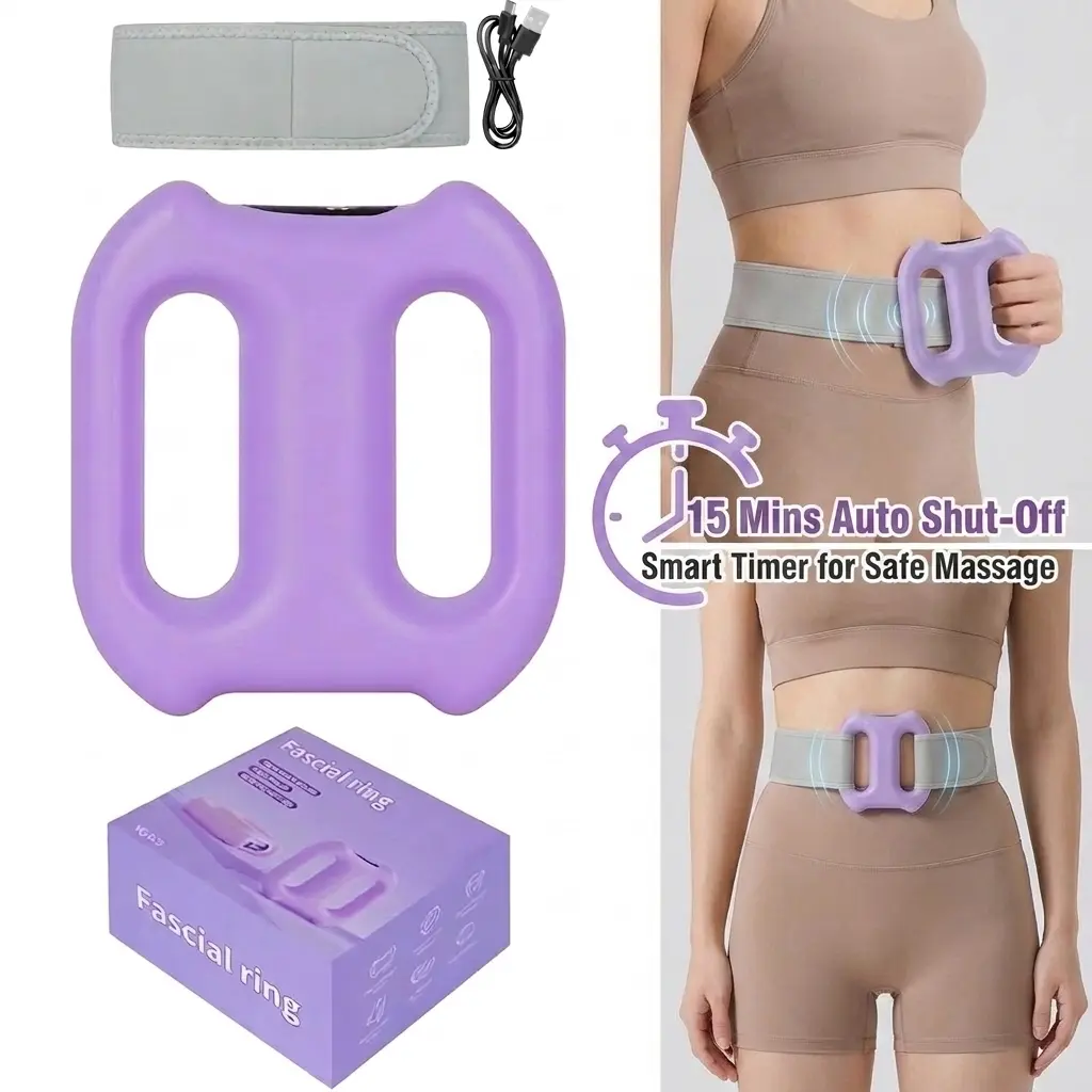 Rechargeable Wearable Personal Massager, Dual-Loop Design, 2 Modes, 5 Levels, 15-Min Auto-Off Smart Timer