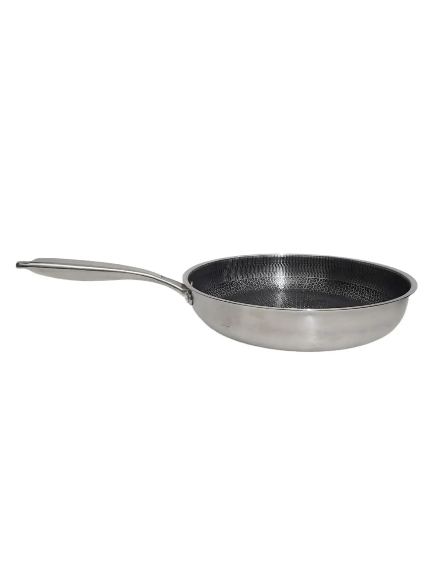 STARCRAFTS 1516 Nonstick Honeycomb Design Frypan - 30cm Stainless Steel Exterior Skillet with Handle, Scratch-Resistant, Easy-Pour, for All Stoves and Induction Use
