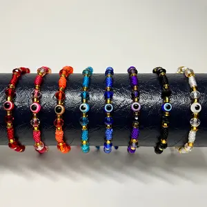 Evil Eye Beaded Bracelet - Handmade, Knotted Bracelet, Beaded Bracelet, Protection Bracelet