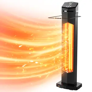 Patio Heater for Outdoor Use,1500W Infrared, 36 in Portable Tower Heater, 3 Levels, IPX5 Waterproof, Tip-Over&Overheat Protection for Garage, Indoor, Large Room, Backyard, Home