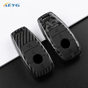 Carbon Fiber Pattern Car Key Case, 1 Count Car Key Protector, Car Key Accessory, Car Interior Accessories for Mercedes Benz A C E S G GLS CLA Class W213 W177 W205 W222 X167 W176 AMG