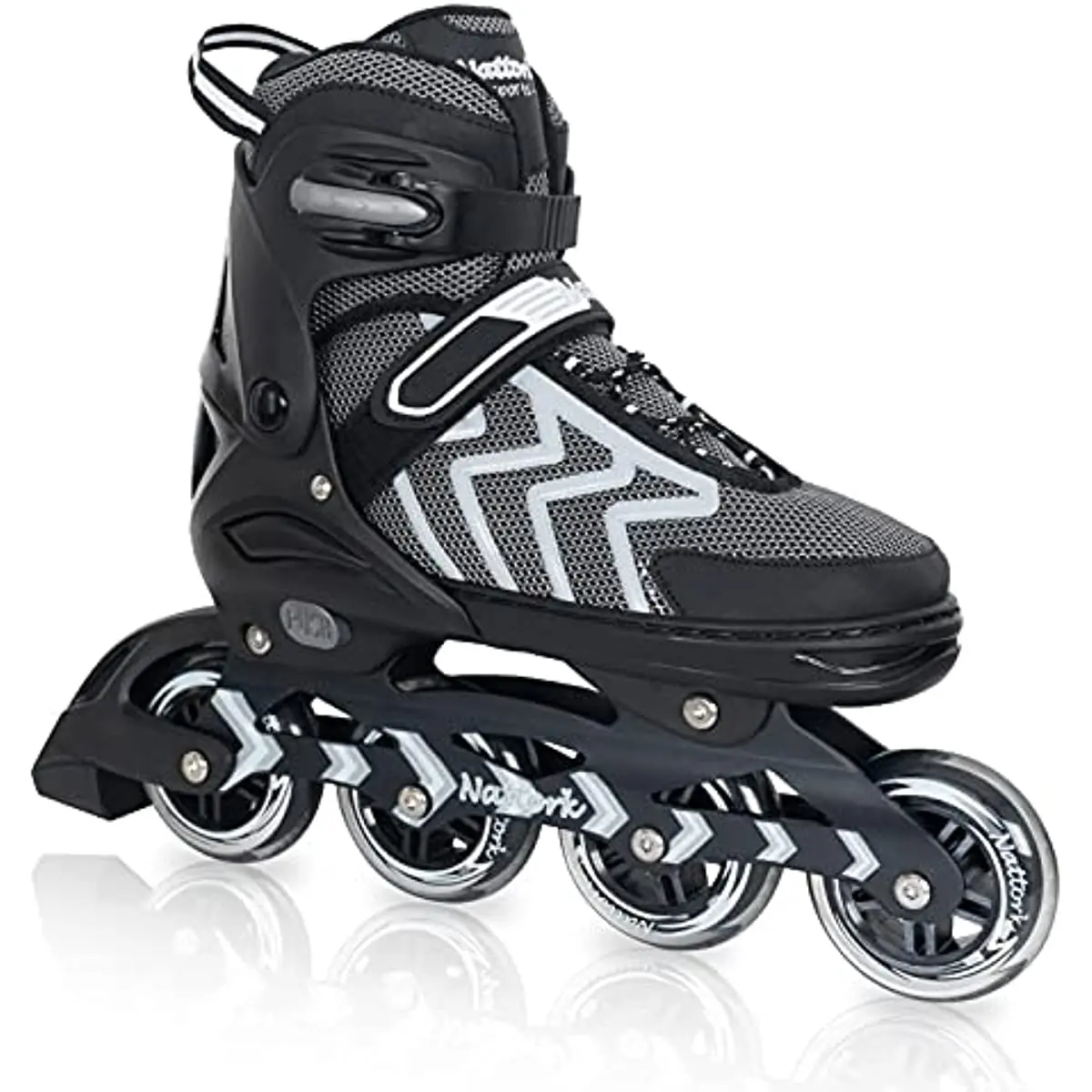 Nattork Adjustable Inline Roller Skates for Adults & Teens, High-Top 82a High-Elasticity PU Skating Shoes with Breathable Mesh Liner, Aluminum Frame, ABEC-7 Bearings for Indoor & Outdoor Use, Adjustable Inline Skates, Inline Skate