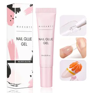 Makartt Gel Nail Glue: Solid Nail Glue for Press on Nails for Soft Gel Nail Tips 15ML Nail Lamp Needed Multifunctional Nail Tools Strong Adhesive Rhinestone Glue Gel for Nail Charms Nail Gems