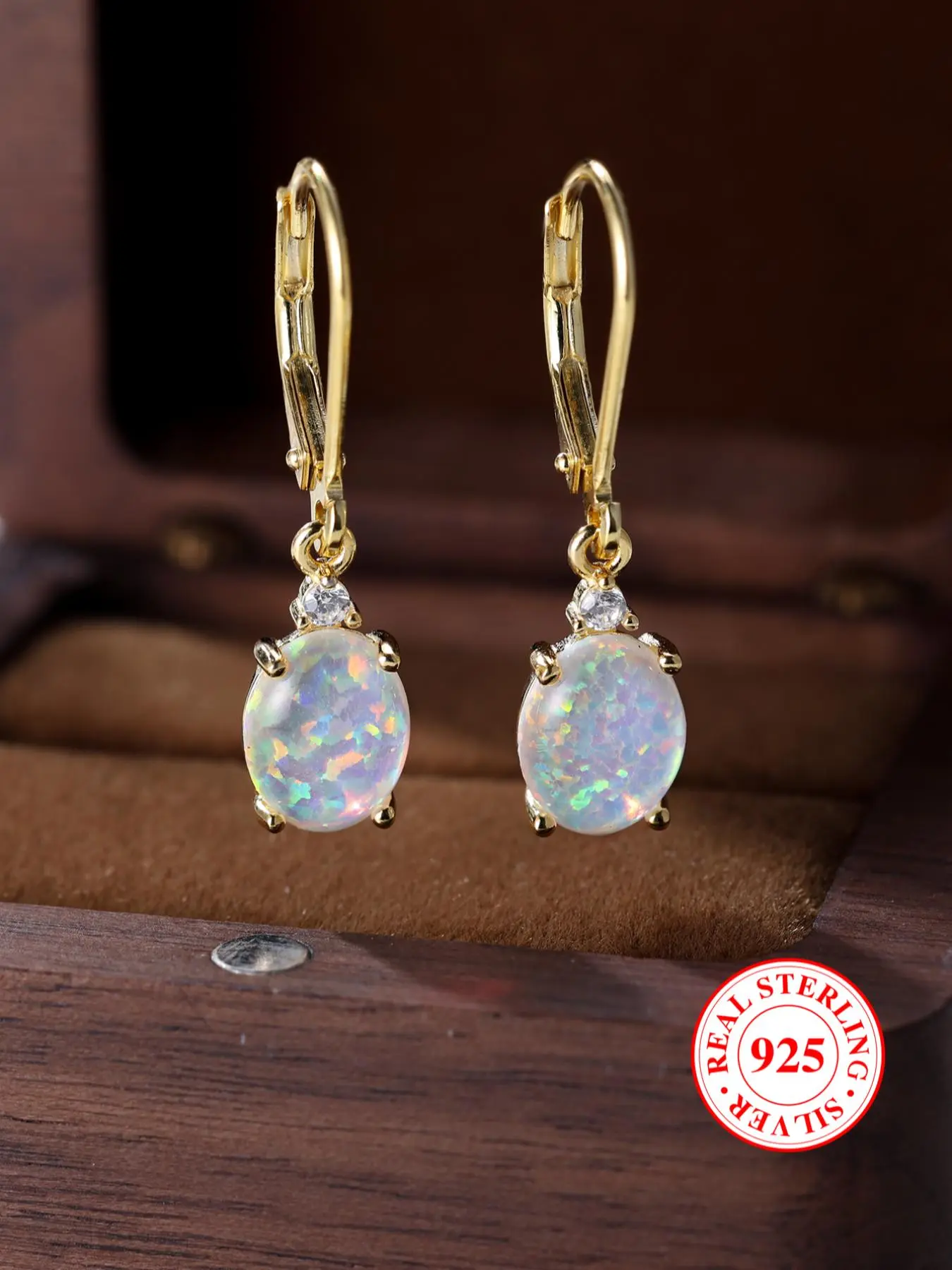 S925 Sterling Silver Earrings, Elegant Oval Shaped Rhinestone Decor Dangle Earrings for Women, Fashion Jewelry for Party Decor, Trendy All-match & Exquisite Jewelry for Gift, with Box, Fashionable Earrings