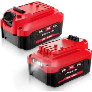 High quality 2Packs 20V Replacement Battery for Craftsman 20V Battery 6.0Ah CMCB205 CMCB204 CMCB206 CMCB202 CMCB201, Replacement for Craftsman Lithium-Ion Battery Compatible with 20V Cordless Power Tools