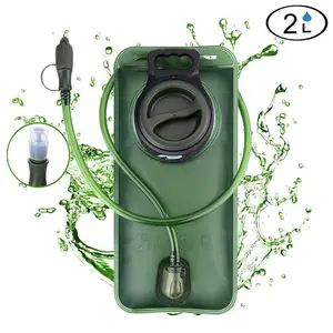 2L Green EVA Water Bladder Hydration Attachment Large Mouth BPA Free Suitable for Camping Cycling Running Camping Outdoor Sports Storage Multipurpose Filter Dispenser