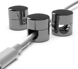3 Pack Cable Anchors for Desk Organization Gun Metal Premium Aluminum Cord Organizers Charger Cable Management Clips for Home Office Stylish Sturdy Functional