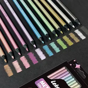 Wood Metal Color 12-Color Pencil Set, Creative Drawing & Daily Painting for Kids, Rich Colors, Ergonomic Grip, Practical Design