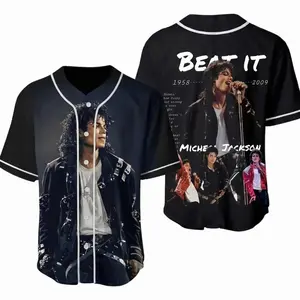 Michael Jackson Beat It Baseball Jersey, King of Pop Vintage Concert Shirt, MJ Retro Music Icon Apparel, Classic Dance Legend Streetwear, Pop Fan Gift Outfit for Men Women Unisex