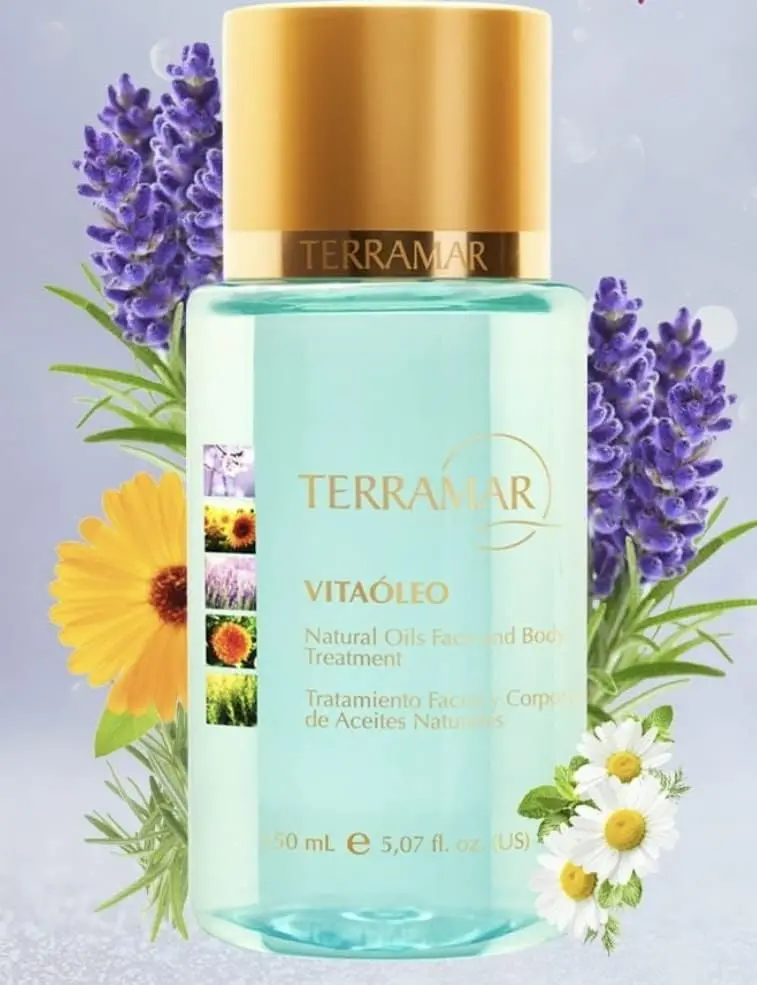 Terramar Vitaoleo Natural Oil Facial and Body Treatment, So Gentle You Can Apply It to Your Face and Body. Addresses skin marks, signs of aging, blemishes, and more.
