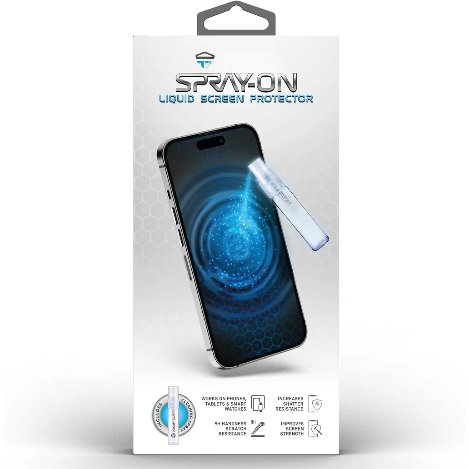Nano Liquid Glass Screen Protector Spray - Wipe-On, Scratch & Crack Resistance for 10 Devices, Universal for Smartphones, Cellphones, Handheld Tablets, Watches with Included Cloth, Smartphone, Protective