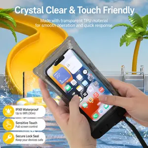 Waterproof Phone Bag 2‑Pack – Clear Floatable Dry Case for Pool, Beach & Water Sports – Touch‑Friendly