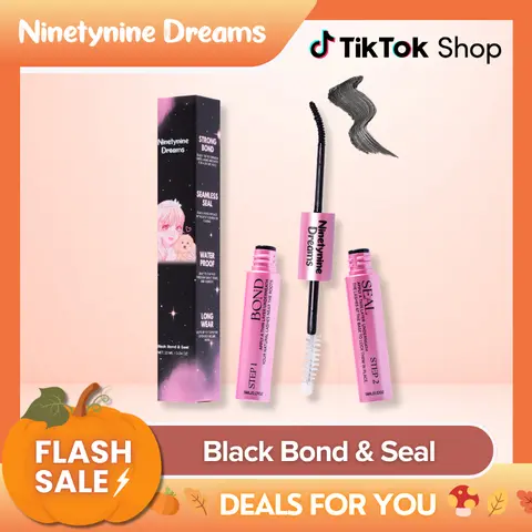 Ninetynine Dreams Black Bond & Seal Waterproof Eyelash Glue for DIY Cluster Lashes, Long Lasting Up to 7 Days, Quick Dry, Latex-Free, Smudge Resistant
