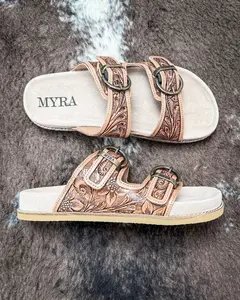 Willow Bloom Western Hand-Tooled Sandals by Myra Bag