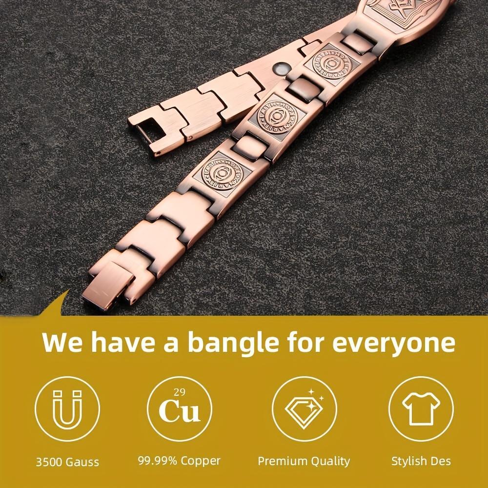 GGIRL Vintage Heave Solid Pure Copper Bracelet For Men,Effective Uitra Strength Magnetic Copper Bracelet-Adjustable Length Wearable Durability Men's Jewellry GGIRL Vintage Heave Solid Pure Copper Bracelet For Men,Effective Uitra Strength Magnetic Copper Bracelet-Adjustable Length Wearable Durability Men's Jewellry