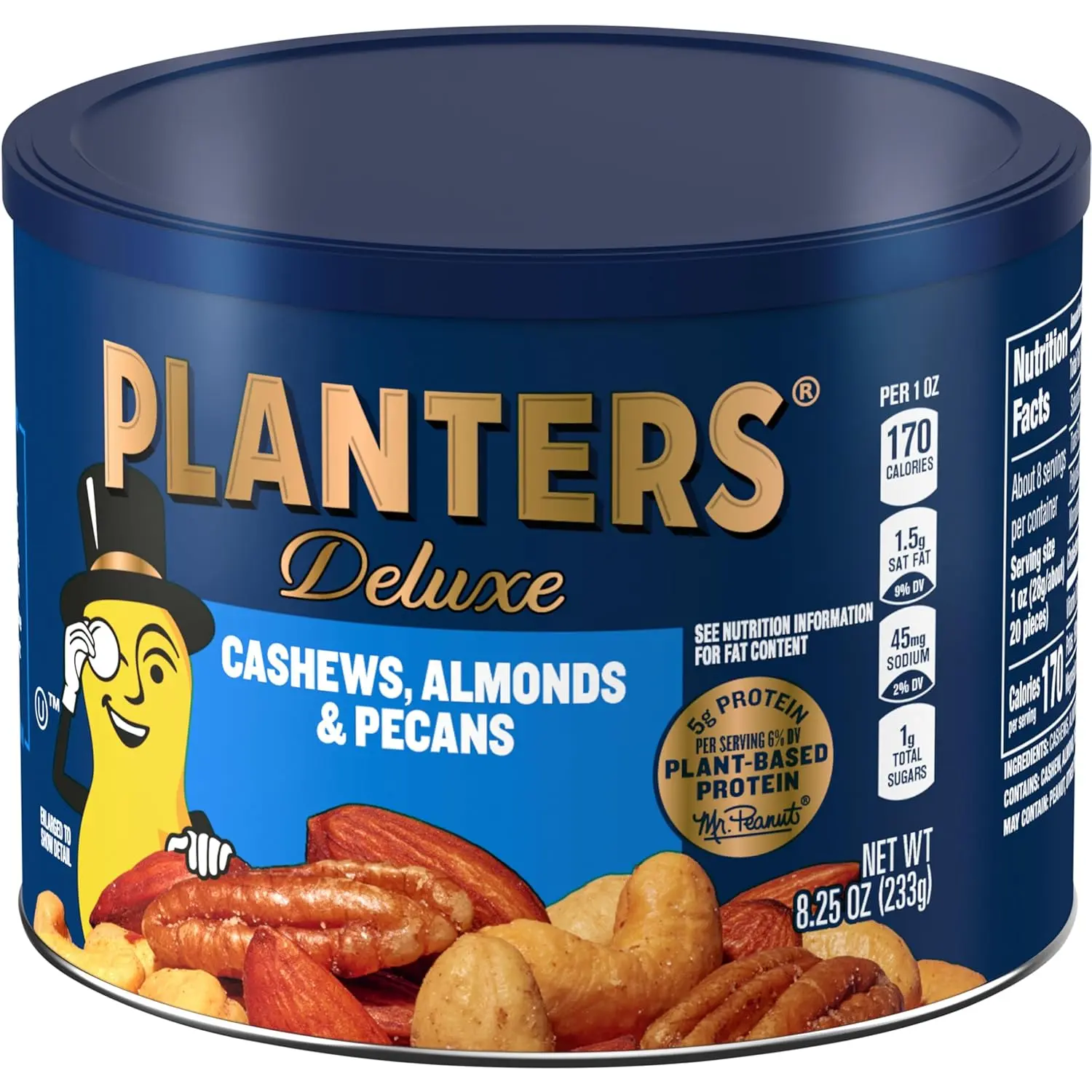 Select Cashews (Almonds & Pecans Nut Mix, 8.25 oz Canister) Snack Protein