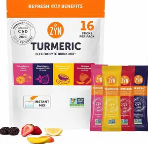 ZYN Electrolyte Drink Mix Hydration Packets, Electrolytes Powder, Hydration Packets w/Turmeric Curcumin, Vitamin C and D, Zinc, Hydrate Electrolyte Powder Packets for Wellness, Variety Pack of 16